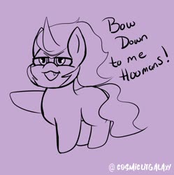 Size: 2055x2063 | Tagged: safe, artist:cosmiclitgalaxy, king sombra, pony, unicorn, g4, chibi, cute, dialogue, funny, high res, male, simple background, sketch, solo, sombradorable, stallion