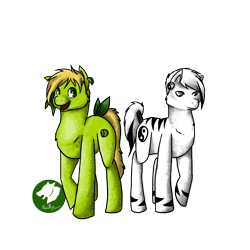 Size: 2000x2000 | Tagged: safe, artist:wendigold, oc, oc only, :d, duo, high res, raised hoof, simple background, smiling, transparent background