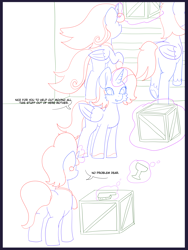 Size: 6000x8000 | Tagged: safe, artist:chedx, cookie crumbles, oc, oc:king speedy hooves, oc:princess mythic majestic, oc:queen galaxia (bigonionbean), alicorn, pony, unicorn, comic:the other grandparents, g4, alicorn oc, alicorn princess, basement, boxes, canterlot, canterlot castle, cologne, comic, commissioner:bigonionbean, cutie mark, dialogue, discussion, dust, female, flashback, fusion, fusion:big macintosh, fusion:flash sentry, fusion:fluttershy, fusion:princess cadance, fusion:princess celestia, fusion:princess luna, fusion:rarity, fusion:shining armor, fusion:starlight glimmer, fusion:trouble shoes, fusion:twilight sparkle, fusion:zecora, hat, horn, husband and wife, magic, male, mother and child, mother and daughter, palindrome get, potion, sketch, sketch dump, spider web, stallion, table, wings, writer:bigonionbean