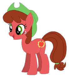 Size: 393x444 | Tagged: safe, artist:optimusv42, oc, oc only, oc:shiny red, earth pony, pony, friendship troopers, my little pony friendship troopers, simple background, solo, the apple family, transparent background