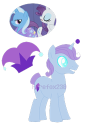 Size: 418x616 | Tagged: safe, artist:firefox238, rarity, trixie, oc, oc only, g4, female, lesbian, magical lesbian spawn, offspring, parent:rarity, parent:trixie, parents:rarixie, rarixie, shipping, simple background, transparent background