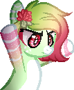 Size: 107x129 | Tagged: safe, artist:skulifuck, oc, oc only, earth pony, pony, base used, bust, earth pony oc, flower, flower in hair, frown, looking down, simple background, solo, transparent background