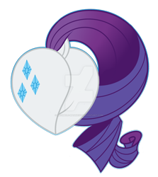 Size: 1600x1793 | Tagged: safe, artist:thehaywaiianhorse, rarity, pony, unicorn, g4, butt, butt only, cutie mark, deviantart watermark, dock, featureless crotch, female, heart butt, mare, obtrusive watermark, plot, rear view, rearity, simple background, solo, tail, tail aside, transparent background, watermark