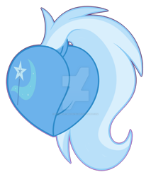 Size: 1600x1882 | Tagged: safe, artist:thehaywaiianhorse, trixie, pony, unicorn, g4, butt, butt only, cutie mark, deviantart watermark, dock, featureless crotch, female, heart butt, mare, obtrusive watermark, plot, rear view, simple background, solo, tail, tail aside, the great and powerful ass, transparent background, watermark