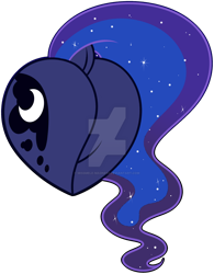 Size: 1600x2055 | Tagged: safe, artist:thehaywaiianhorse, princess luna, alicorn, pony, g4, butt, butt only, cutie mark, deviantart watermark, dock, featureless crotch, female, heart butt, mare, moonbutt, obtrusive watermark, plot, rear view, simple background, solo, tail, tail aside, transparent background, watermark