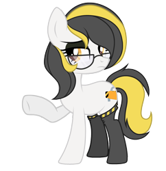 Size: 3000x3100 | Tagged: safe, artist:alfury, artist:mint-light, oc, oc only, oc:zealous stripes, earth pony, pony, female, glasses, high res, mare, simple background, solo, transparent background