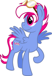 Size: 5500x8029 | Tagged: safe, artist:steam-loco, oc, oc only, oc:steam loco, pegasus, pony, goggles, pegasus oc, simple background, solo, transparent background, vector, wings