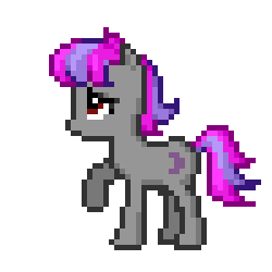 Size: 250x250 | Tagged: safe, artist:falcodash107, derpibooru exclusive, oc, oc only, pony, 8-bit, gray, pink hair, pixel art, purple hair, raised hoof, simple background, solo, transparent background