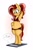 Size: 2160x3240 | Tagged: safe, artist:andelai, oc, oc only, oc:amber, earth pony, pony, semi-anthro, arm hooves, armpits, bra, bra on pony, chubby, clothes, high res, scale, sports bra, underwear, weight gain