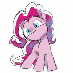 Size: 1024x1024 | Tagged: safe, artist:未知的生物, pinkie pie, earth pony, pony, g4, cute, diapinkes, female, mare, simple background, solo, white background