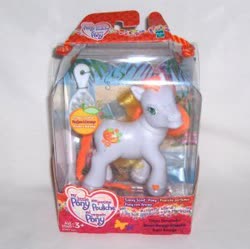 Size: 300x299 | Tagged: safe, photographer:rainbowwindy, citrus sweetheart, earth pony, pony, g3, official, female, irl, mare, packaging, photo, simple background, sunny scent pony, toy