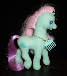 Size: 681x779 | Tagged: safe, photographer:absol, seabreeze (g2), g2, black background, comb, female, mare, photo, simple background, toy