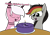 Size: 1762x1228 | Tagged: safe, artist:moonatik, oc, oc:anja snow, oc:bipen, bat pony, pegasus, pony, bat pony oc, bat wings, birthday, birthday cake, cake, candle, commission, food, pegasus oc, simple background, transparent background, wings