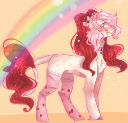 Size: 1120x1080 | Tagged: safe, artist:akiiichaos, oc, oc only, earth pony, pony, clothes, female, mare, socks, solo