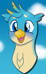 Size: 750x1200 | Tagged: safe, artist:kairipancakes, gallus, griffon, g4, bust, cute, gallabetes, male, solo