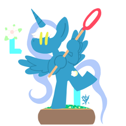 Size: 768x768 | Tagged: safe, artist:saintsilvally, oc, oc:fleurbelle, alicorn, anthro, alicorn oc, butterfly net, female, horn, mare, simple background, transparent background, wings