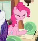 Size: 160x176 | Tagged: safe, screencap, pinkie pie, rarity, earth pony, pony, unicorn, g4, the last roundup, animated, cropped, crossed legs, desperation, female, fetish fuel, mare, need to pee, picture for breezies, potty time, train