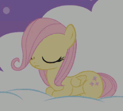 Size: 282x255 | Tagged: safe, artist:agrol, fluttershy, rainbow dash, pegasus, pony, when you're a filly, g4, animated, cloud, cropped, cute, daaaaaaaaaaaw, eyes closed, female, filly, filly fluttershy, filly rainbow dash, gif, hnnng, night, prone, shyabetes, sleeping, solo focus, younger