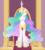 Size: 600x668 | Tagged: safe, artist:bastbrushie, part of a set, princess celestia, alicorn, pony, g4, :3, animated, bastbrushie is trying to kill us, blushing, canterlot, castle, cute, cutelestia, daaaaaaaaaaaw, eyes closed, female, front view, full face view, gif, happy, hnnng, horn, house, room, sillestia, silly, silly pony, sitting, solo, tail, text, throne, tongue out, weapons-grade cute
