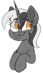 Size: 590x994 | Tagged: safe, artist:taaffeiite, derpibooru exclusive, monochrome sunset, pony, unicorn, g4, alternate hair color, background pony, bust, colored sketch, female, mare, simple background, smiling, transparent background