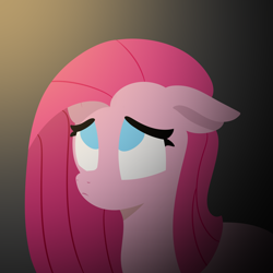 Size: 2000x2000 | Tagged: safe, artist:popfizzelz, derpibooru exclusive, pinkie pie, earth pony, pony, g4, female, high res, lineless, no pupils, pinkamena diane pie, sad, simple background, solo