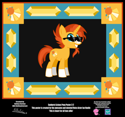 Size: 4254x3962 | Tagged: safe, artist:nathianexiztant, sunburst, pony, g4, absurd resolution, male, poster, solo, sunglasses