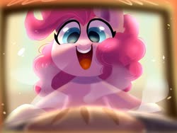 Size: 1600x1200 | Tagged: safe, artist:oofycolorful, pinkie pie, earth pony, pony, g4, bread, bust, cute, diapinkes, female, food, mare, open mouth, oven, oven mitts, solo