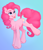 Size: 2516x2904 | Tagged: safe, alternate version, artist:argigen, pinkie pie, earth pony, pony, rcf community, g4, blue background, chest fluff, cute, diapinkes, ear fluff, female, high res, leg fluff, open mouth, simple background, solo