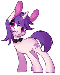 Size: 1332x1676 | Tagged: safe, artist:unichan, oc, oc only, oc:lapush buns, pony, unicorn, base used, bunny ears, simple background, solo, transparent background, ych result