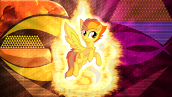 Size: 4096x2304 | Tagged: safe, artist:cyanlightning, artist:laszlvfx, edit, spitfire, pegasus, pony, g4, female, solo, wallpaper, wallpaper edit