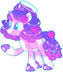 Size: 1980x2280 | Tagged: safe, artist:kurosawakuro, oc, oc only, alicorn, pony, base used, colored pupils, female, halo, magical lesbian spawn, mare, offspring, parent:pinkie pie, parent:princess cadance, parents:cadancepie, simple background, solo, transparent background