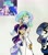 Size: 2478x2818 | Tagged: safe, artist:citi, princess celestia, princess luna, twilight sparkle, alicorn, human, pony, g4, the last problem, clothes, coronation dress, dress, female, high res, humanized, mare, royal sisters, scene interpretation, screencap reference, second coronation dress, siblings, sisters, starry hair, traditional art, trio, trio female, twilight sparkle (alicorn)