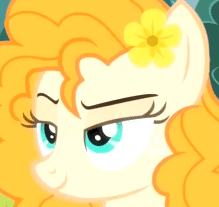 Size: 219x207 | Tagged: safe, screencap, pear butter, earth pony, pony, g4, the perfect pear, animated, caption, cropped, eyeroll, female, image macro, reaction image, solo, text
