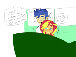 Size: 1440x1080 | Tagged: safe, artist:spideyflash017, flash sentry, sunset shimmer, equestria girls, g4, colored, female, male, ship:flashimmer, shipping, sleeping, straight