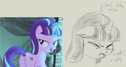 Size: 1092x586 | Tagged: safe, artist:buttercupsaiyan, screencap, starlight glimmer, pony, unicorn, g4, the cutie map, butt, corona, coronavirus, coughing, covid-19, female, mare, meme, plot, s5 starlight, text, this will end in pandemic