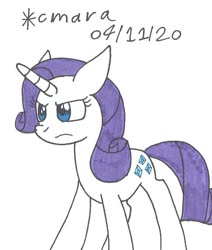 Size: 722x850 | Tagged: safe, artist:cmara, rarity, pony, unicorn, g4, angry, female, mare, solo, traditional art