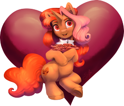 Size: 2791x2401 | Tagged: safe, artist:silfoe, oc, oc only, oc:romancedy, pony, unicorn, commission, commissioner:reversalmushroom, heart, heart eyes, high res, love, mare, romance, romantic, solo, transparent background, wingding eyes