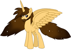Size: 10417x7303 | Tagged: safe, artist:ejlightning007arts, oc, oc only, oc:ej, alicorn, pony, adult, alicorn oc, beard, facial hair, growth, horn, male, simple background, solo, spread wings, stallion, transparent background, vector, wavy mane, wings
