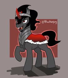 Size: 1435x1647 | Tagged: safe, artist:aanotherpony, king sombra, pony, g4, cloak, clothes, male, solo