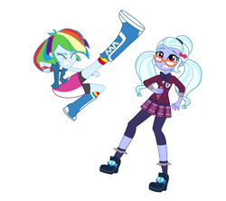 Size: 1428x1268 | Tagged: safe, rainbow dash, sugarcoat, equestria girls, g4, kick