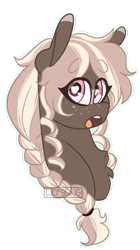 Size: 375x671 | Tagged: safe, artist:liefsong, oc, oc only, oc:cupcake cream, braid, bust, cute, freckles, heart eyes, simple background, transparent background, wingding eyes