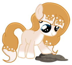 Size: 632x572 | Tagged: safe, artist:applerougi, oc, oc only, earth pony, pony, female, filly, simple background, solo, stone, transparent background