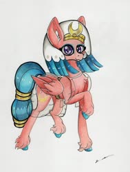 Size: 2349x3101 | Tagged: safe, artist:luxiwind, somnambula, pony, g4, colored hooves, female, high res, raised hoof, solo, traditional art, unshorn fetlocks