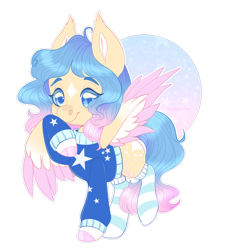 Size: 900x990 | Tagged: safe, artist:sadelinav, oc, oc only, oc:blissful daydreams, pegasus, pony, clothes, female, mare, simple background, socks, solo, striped socks, sweater, transparent background, two toned wings, wings