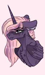 Size: 1500x2500 | Tagged: safe, artist:artfestation, oc, oc only, oc:cassiopeia, alicorn, pony, bust, female, mare, portrait, simple background, solo