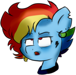 Size: 474x468 | Tagged: safe, artist:honneymoonmlp, rainbow dash, pegasus, pony, g4, ear piercing, piercing