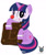 Size: 1112x1312 | Tagged: safe, artist:wheatley r.h., derpibooru exclusive, oc, oc only, oc:twi clown, pony, unicorn, g4, bowtie, clown, clown makeup, clown nose, cookie, cuffs (clothes), female, food, giant cookie, happy, holding, mane, mare, mexico, red nose, simple background, solo, vector, watermark, white background