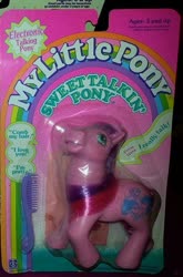 Size: 451x682 | Tagged: safe, photographer:sugarberrysmlps, chatterbox, g1, comb, irl, packaging, photo, sweet talkin' ponies, this will end in insanity, toy, try me