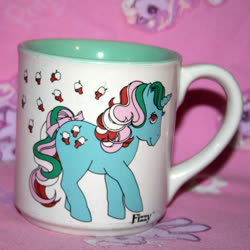 Size: 2304x2304 | Tagged: safe, photographer:emfen, fizzy, g1, official, cute, fizzybetes, high res, irl, merchandise, mug, photo