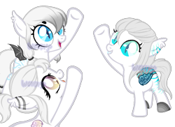 Size: 973x709 | Tagged: safe, artist:skulifuck, oc, oc only, bat pony, pony, base used, bat pony oc, bat wings, female, mare, open mouth, raised hoof, siblings, simple background, sisters, slit pupils, smiling, transparent background, triplets, underhoof, wings